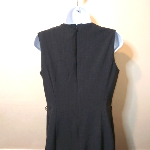 Vicky Tiel American Fashion & Couture Designer Charcoal Gray Sheath Dress - Picture 7 of 13